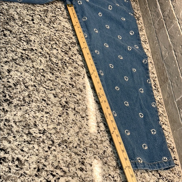 BDG Blue and White Straight Leg Pants with Unique Pattern - Picture 10 of 11